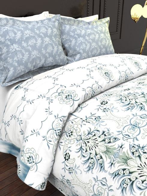 The White Moss DC London Double Bed 100% Cotton bedsheet with 2 pillow covers